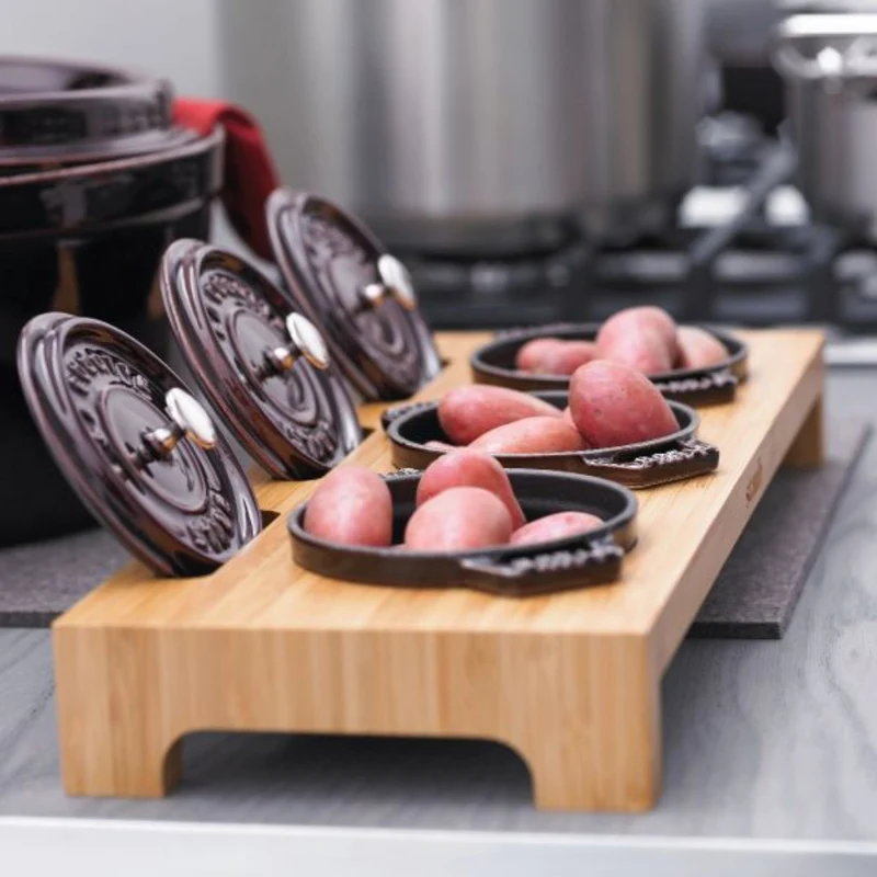 Staub Estante Fibra Madera para Ollas de 10 cm, 42 cm