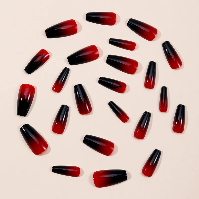 Elegante Ombre Stiletto Nagelkunstverlängerungen Karnz
