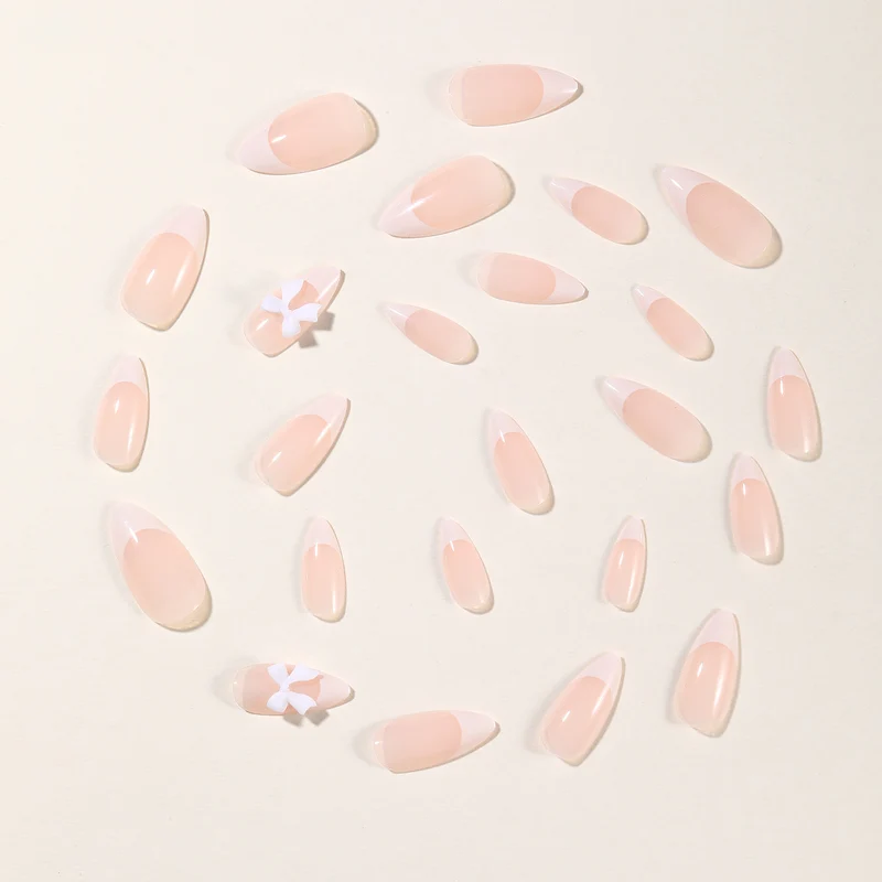 Elegante Französische Spitze Acryl Nagelkunst Erweiterungen Karnz