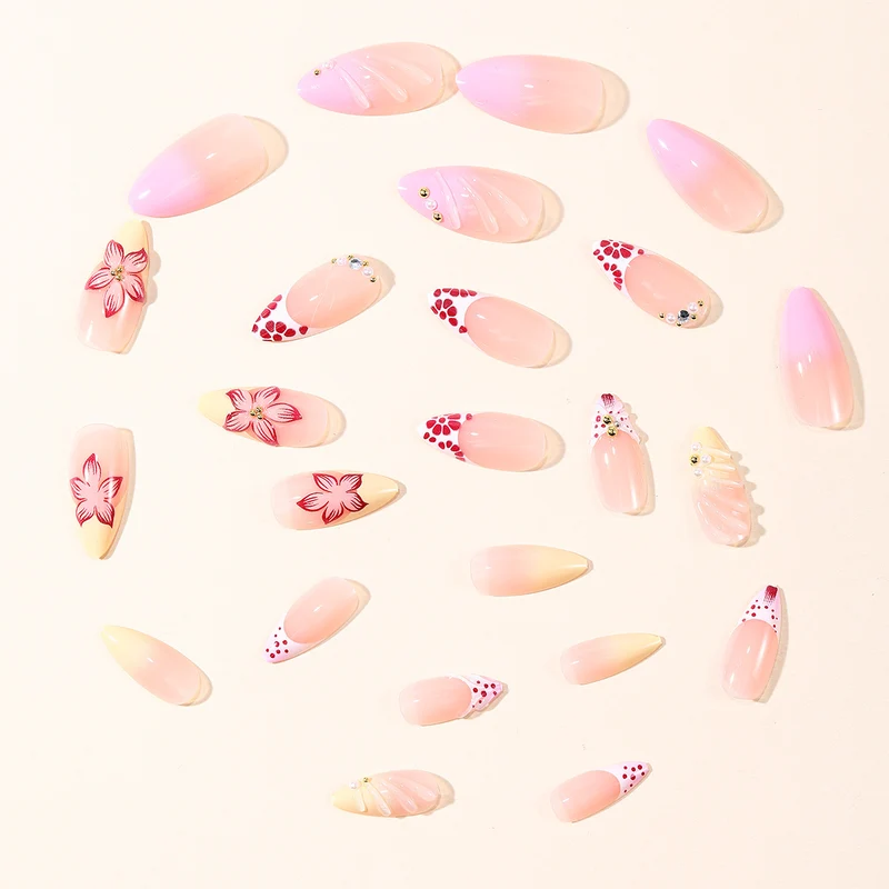 Dekorativer Floral Acryl Nagelkunst Karnz