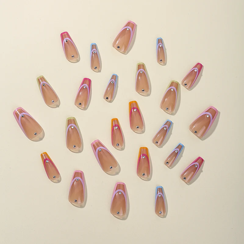 Dekorative Bunte Französische Spitze Nagelkunst Erweiterungen Karnz