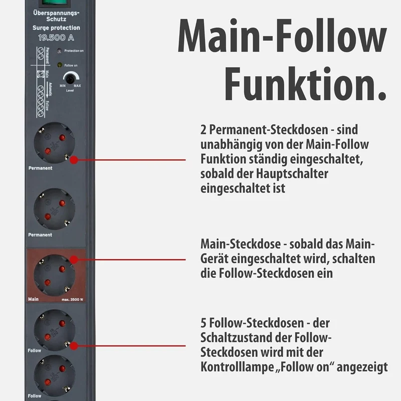 B-Ware Brennenstuhl Secure-Tec Steckdosenleiste 8-fach mit Überspannungsschutz