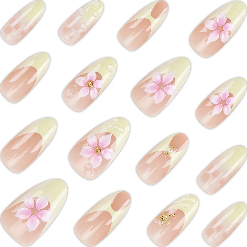 Blumen-Themen Press-On Nagelkunst Set Karnz