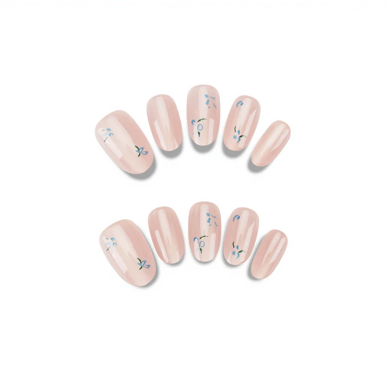 Blumen-Design Press-On Nagelset Karnz