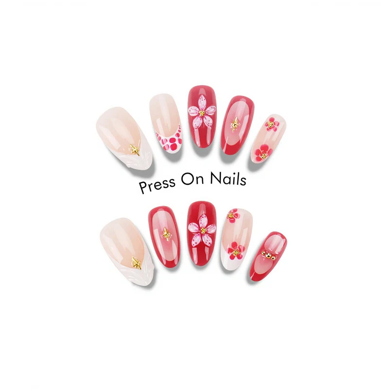 Floral Art Druck-on Nagel Set Karnz
