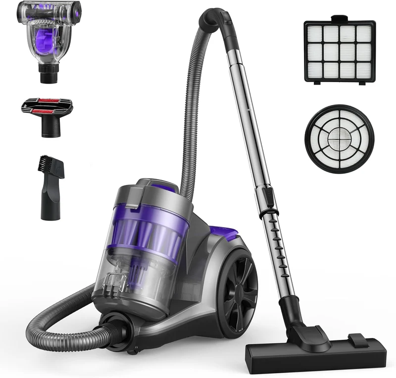 Aspiron AS-CA033 1700W Canister Vacuum Cleaner, 45Kpa Bagless Vacuum Cleaner