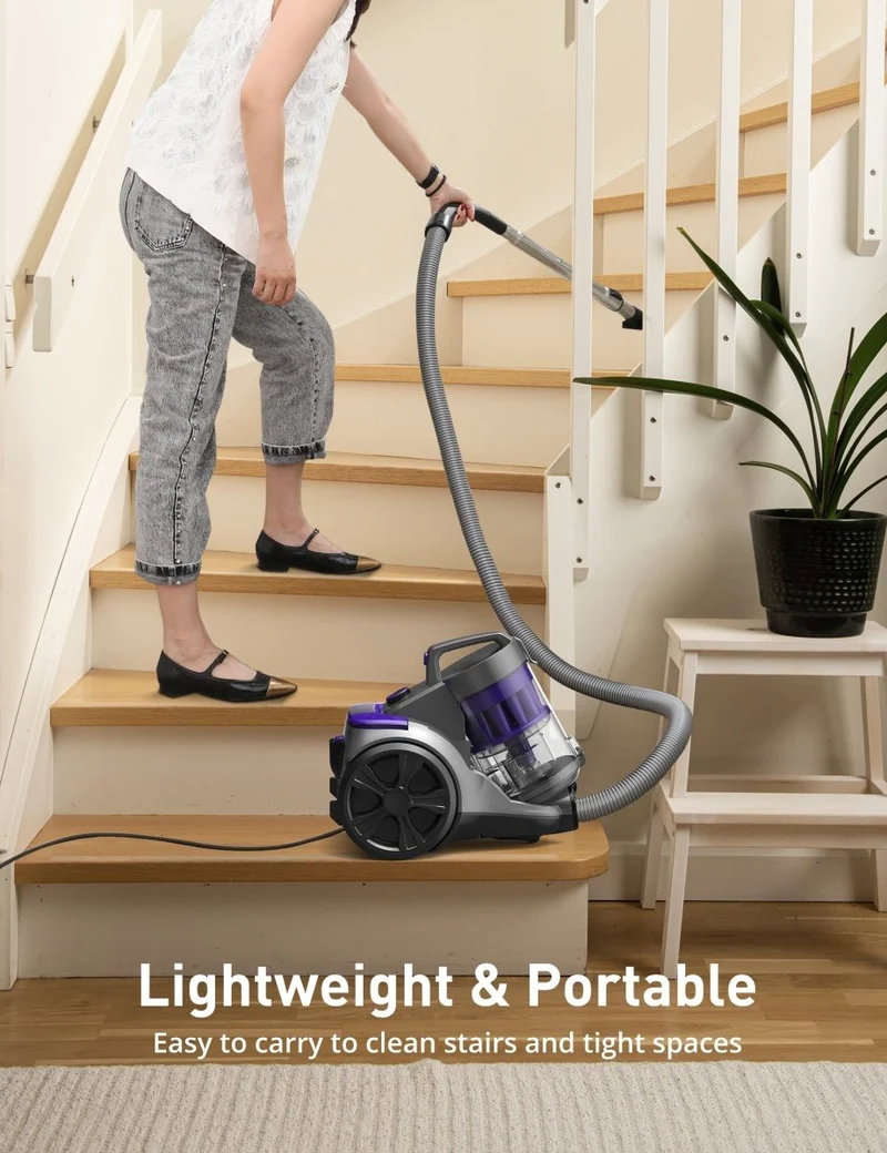 Aspiron AS-CA033 1700W Canister Vacuum Cleaner, 45Kpa Bagless Vacuum Cleaner