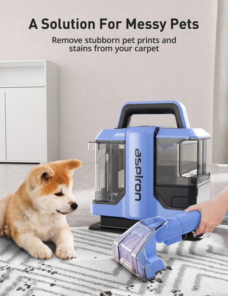 ASPIRON® Carpet Cleaner Machine with 2 Cleaning Tools CA031 for Pet Stains, Car Seats