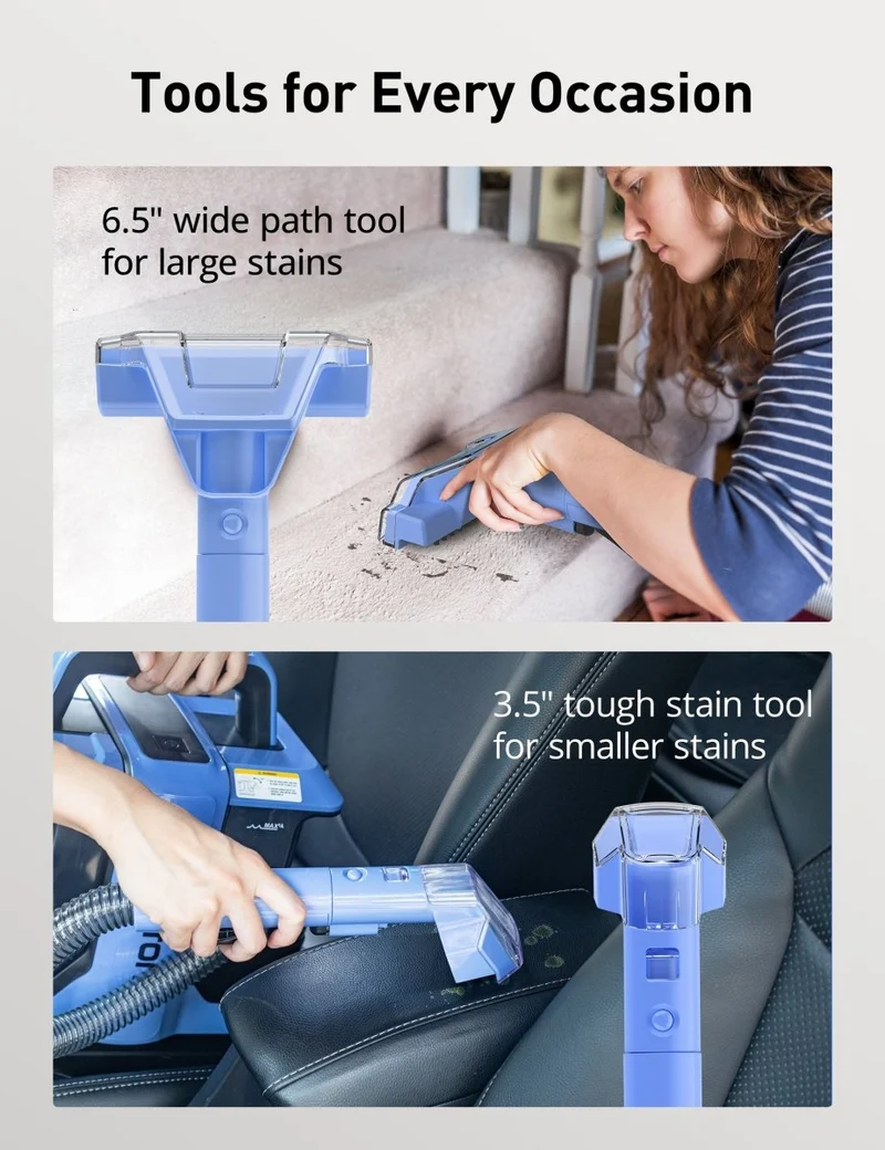 ASPIRON® Carpet Cleaner Machine with 2 Cleaning Tools CA031 for Pet Stains, Car Seats