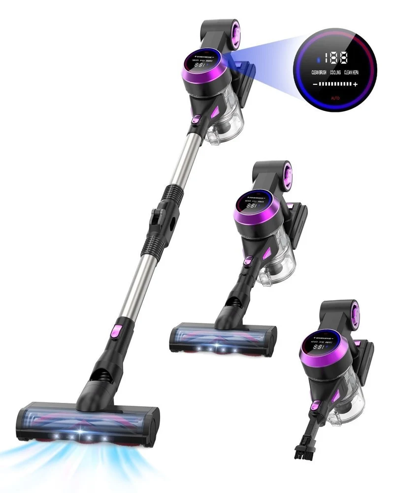 HawKam Cordless Vacuum CA006, 30Kpa Suction, 55Min Runtime, Ultra-Quiet, Lightweight