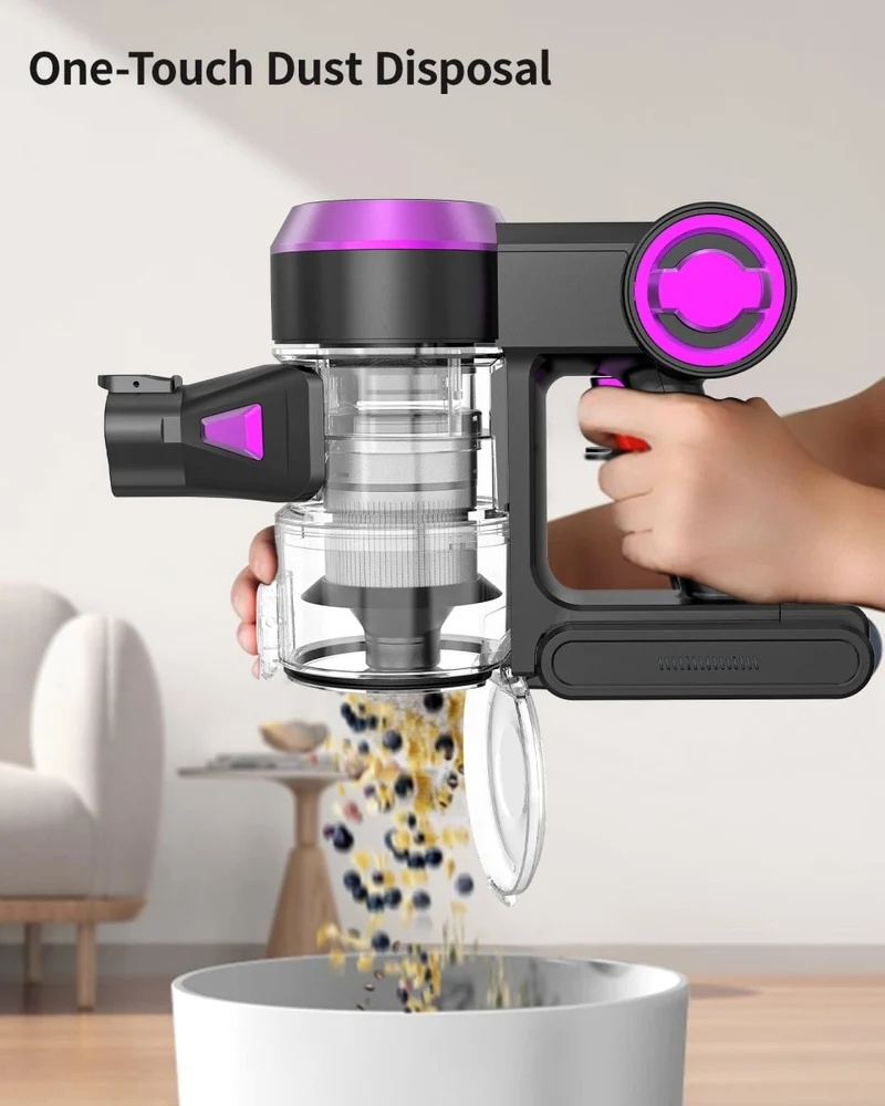 HawKam Cordless Vacuum CA006, 30Kpa Suction, 55Min Runtime, Ultra-Quiet, Lightweight