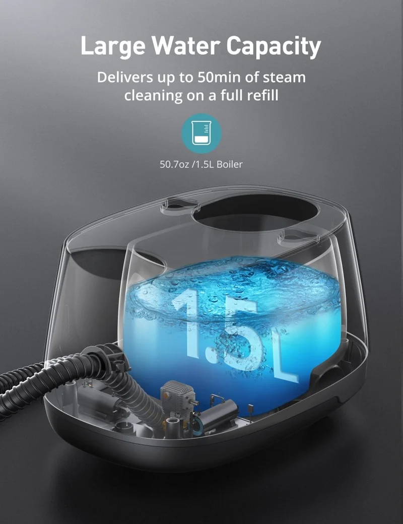 ASPIRON® Portable Multipurpose Steam Cleaner CA019, 5 Mins Heating WM