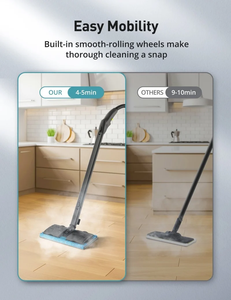 ASPIRON® Portable Multipurpose Steam Cleaner CA019, 5 Mins Heating WM
