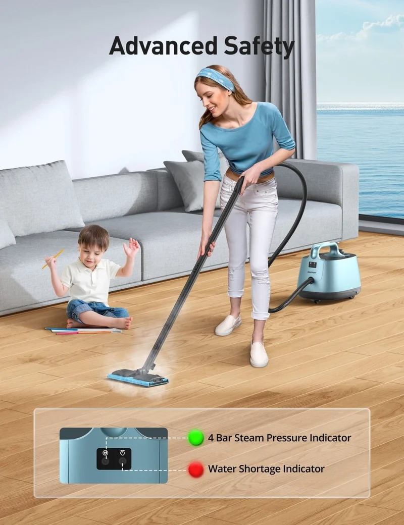 ASPIRON® Portable Multipurpose Steam Cleaner CA019, 5 Mins Heating WM
