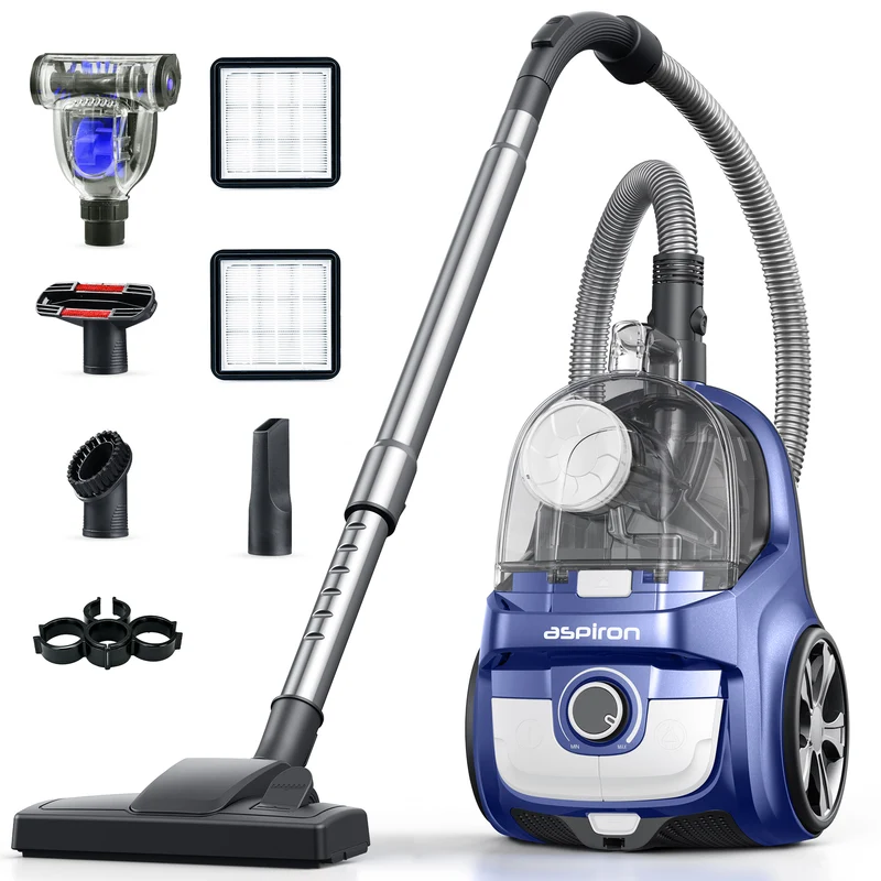 Aspiron AS-CA006 Canister Vacuum Cleaner, 40Kpa Bagless Vacuum Cleaners