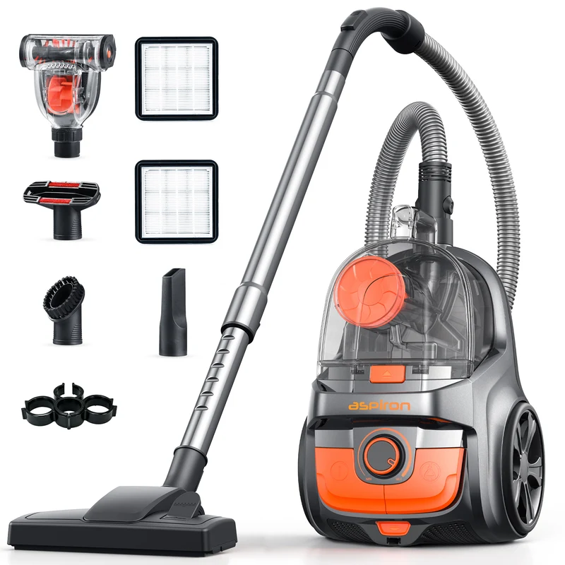 Aspiron AS-CA006 Canister Vacuum Cleaner, 40Kpa Bagless Vacuum Cleaners