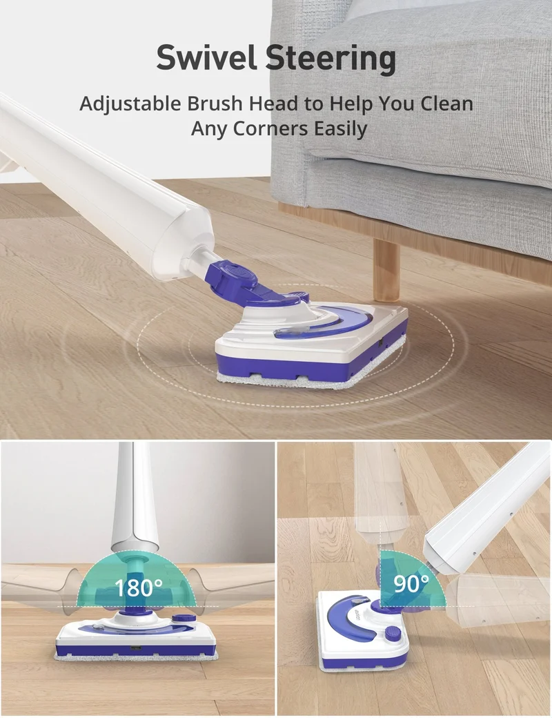 Aspiron AS-CA044 Professional Steam Mop Cleaner, 1300W Floor Steamer with Detergent Chamber