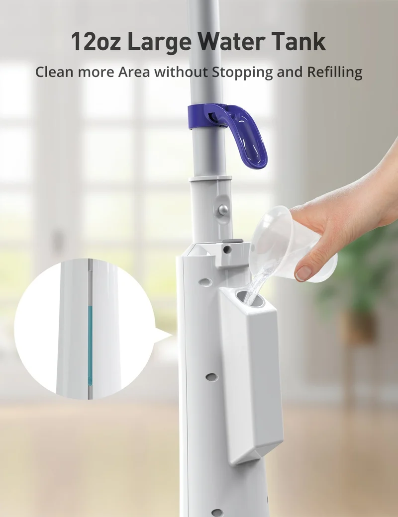 Aspiron AS-CA044 Professional Steam Mop Cleaner, 1300W Floor Steamer with Detergent Chamber