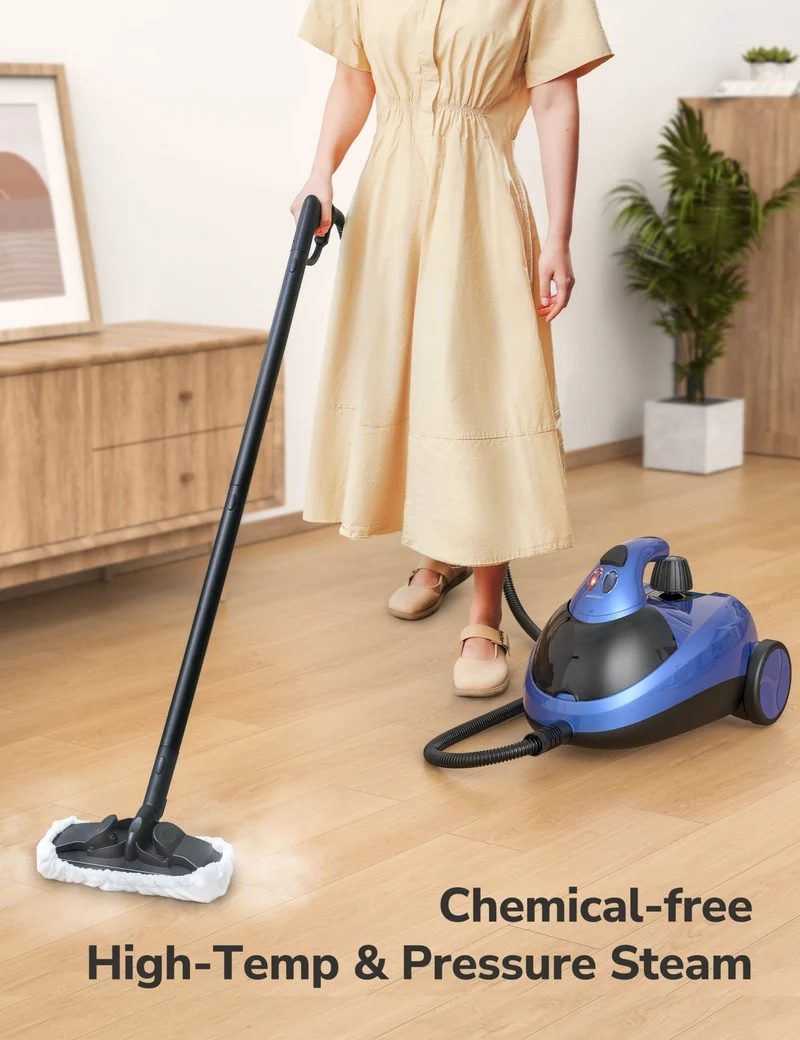 Aspiron AS-CA042 Steam Cleaner, Multipurpose Heavy Duty Canister Steamer, Built-In Storage