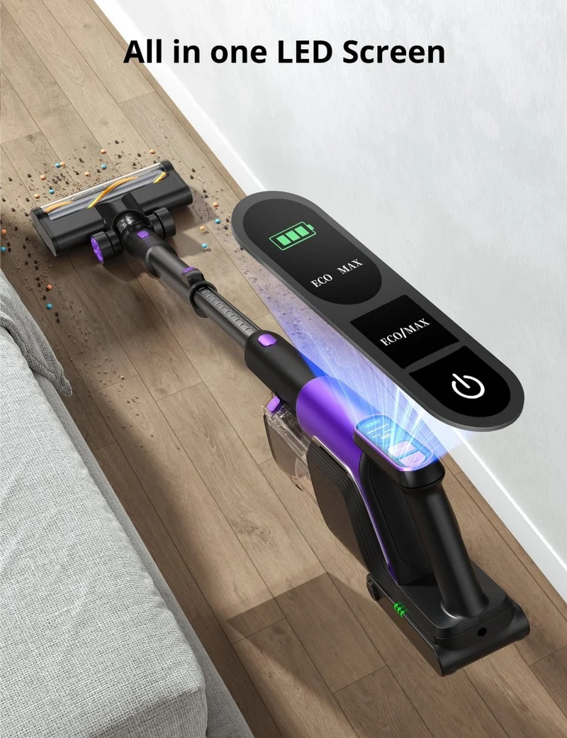 Aspiron® Cordless Vacuum Cleaner CA037, Portable Vacuum Cordless with LED Screen