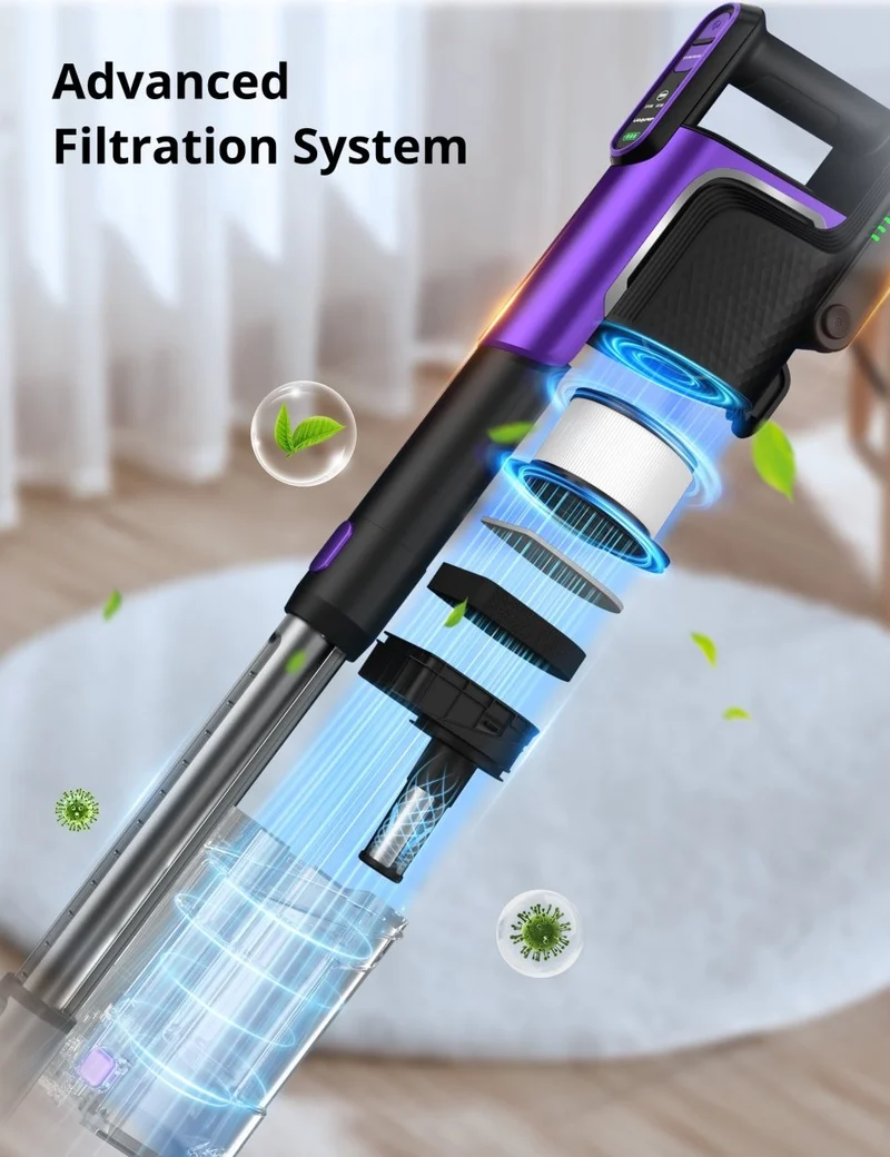 Aspiron® Cordless Vacuum Cleaner CA037, Portable Vacuum Cordless with LED Screen