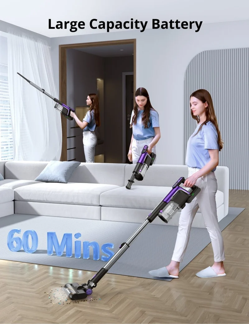 Aspiron® Cordless Vacuum Cleaner CA037, Portable Vacuum Cordless with LED Screen