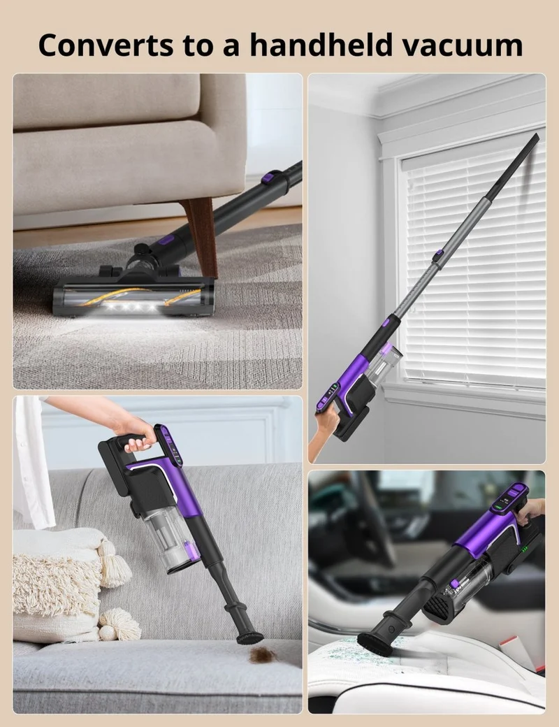 Aspiron® Cordless Vacuum Cleaner CA037, Portable Vacuum Cordless with LED Screen