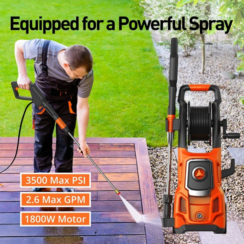 Aspiron 1800W 3.6 GPM Power Pressure Washer AS-TH002, 5000 Max PSI Electric Pressure Washer