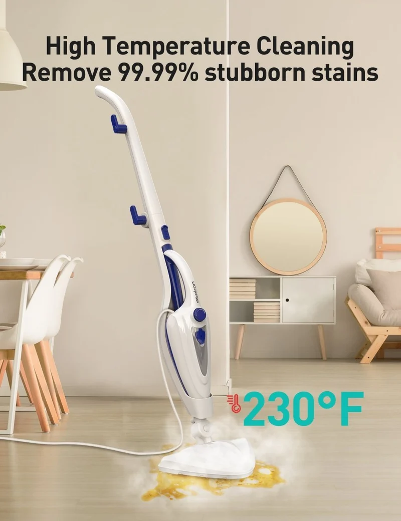 Aspiron AS-CA039 12-in-1 Steam Mop, 1500W Detachable Handheld Steam Cleaner