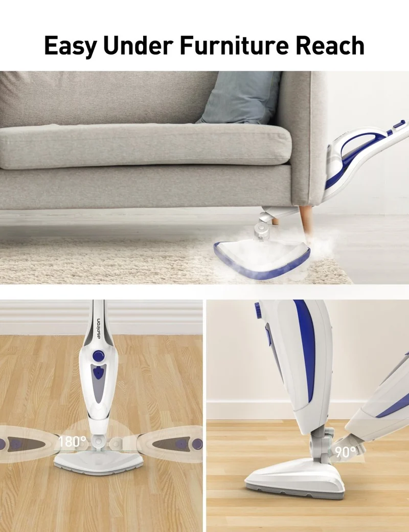 Aspiron AS-CA039 12-in-1 Steam Mop, 1500W Detachable Handheld Steam Cleaner
