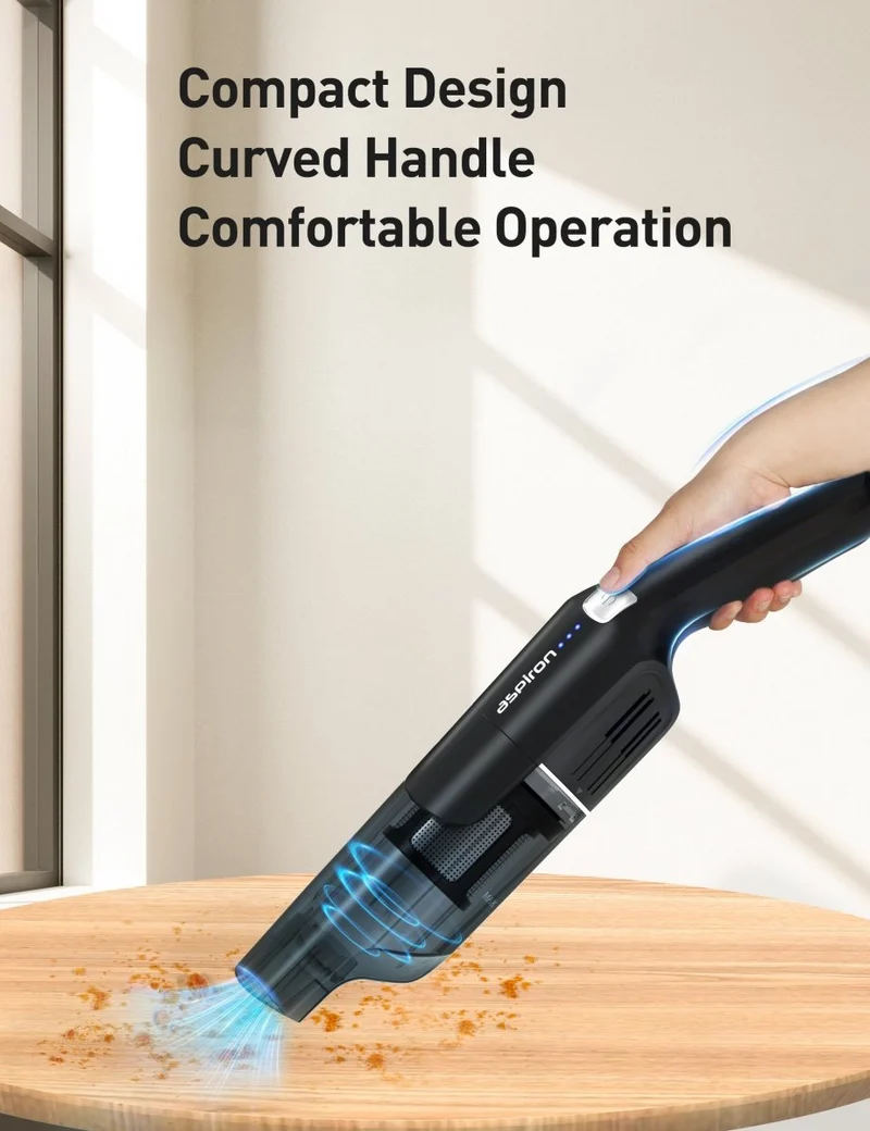 Aspiron AS-CA038 24000pa Cordless Vacuum, 99.9% Dust Removal, 2-in-1 Brush, Charging Dock