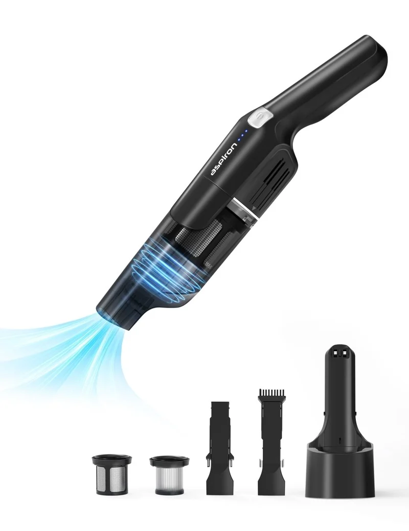 Aspiron AS-CA038 24000pa Cordless Vacuum, 99.9% Dust Removal, 2-in-1 Brush, Charging Dock