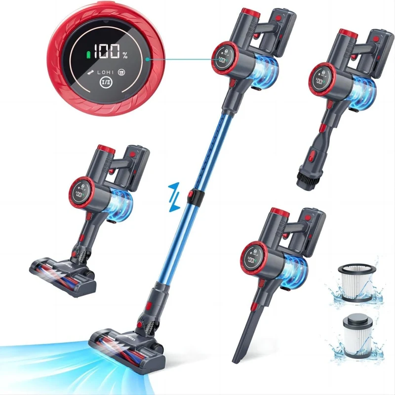 ASPIRON® Cordless Vacuum Cleaner CA028, 45 min Runtime with large LED Touch Display 2024