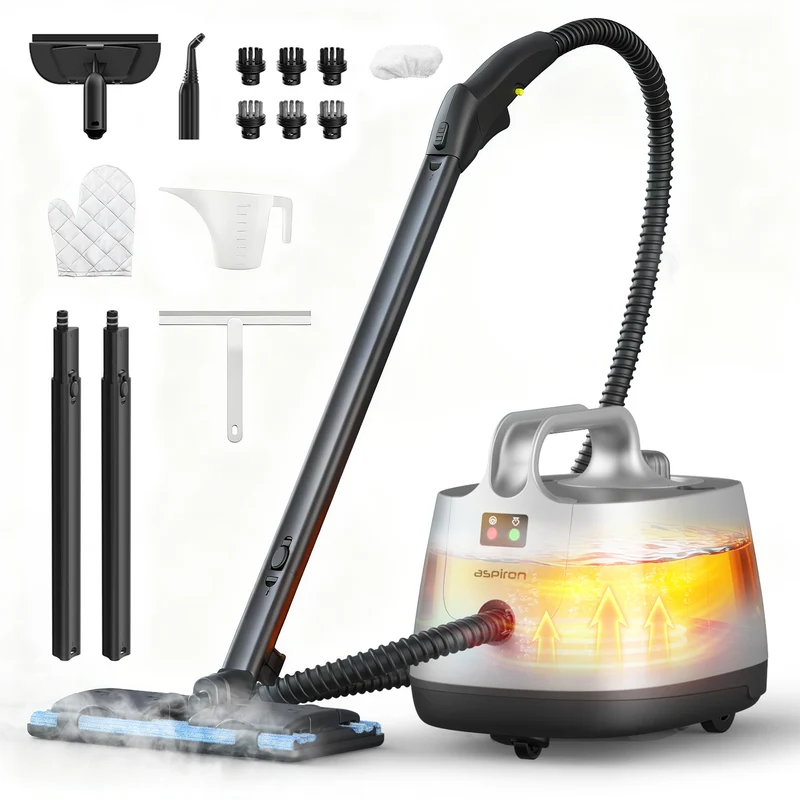 Aspiron AS-CA019 Steam Cleaner, 293°F 58 PSI Powerful Multipurpose Handheld Steam Mop for Home Use
