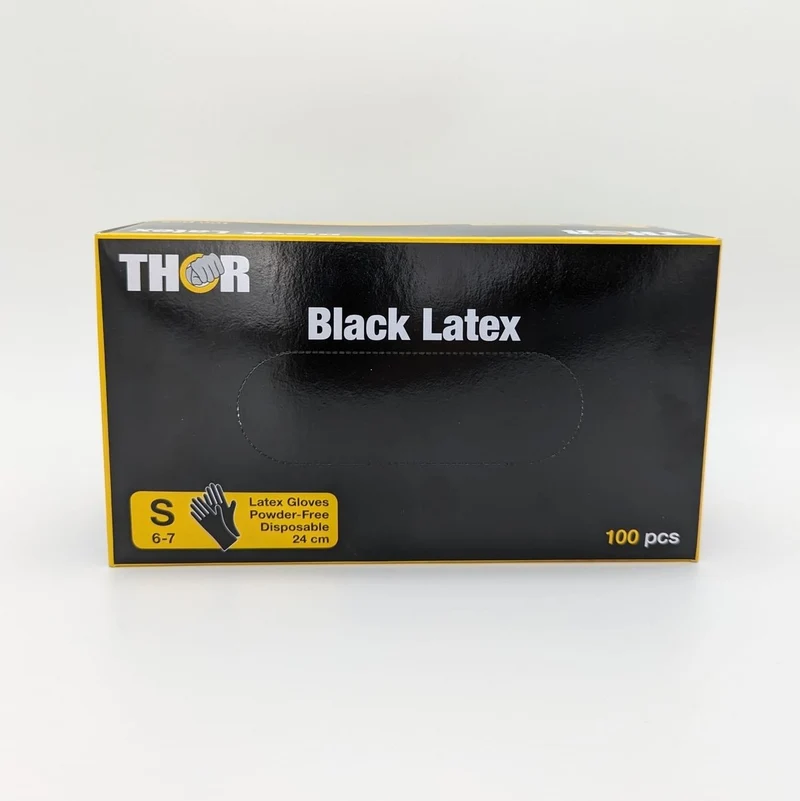 ABENA® Thor Black Latex Einweghandschuhe Puderfrei