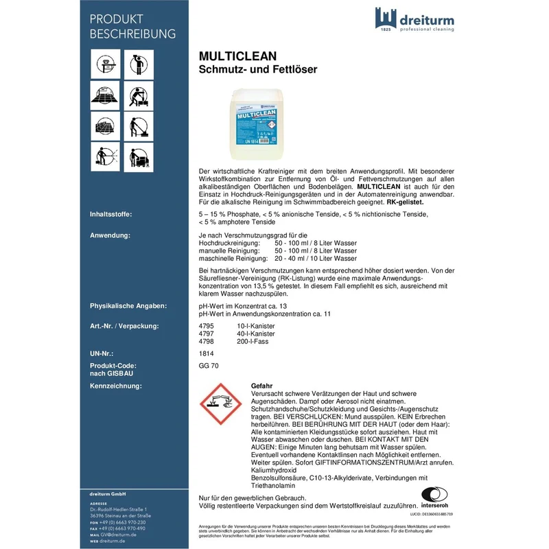 Dreiturm Multiclean Schmutzlöser