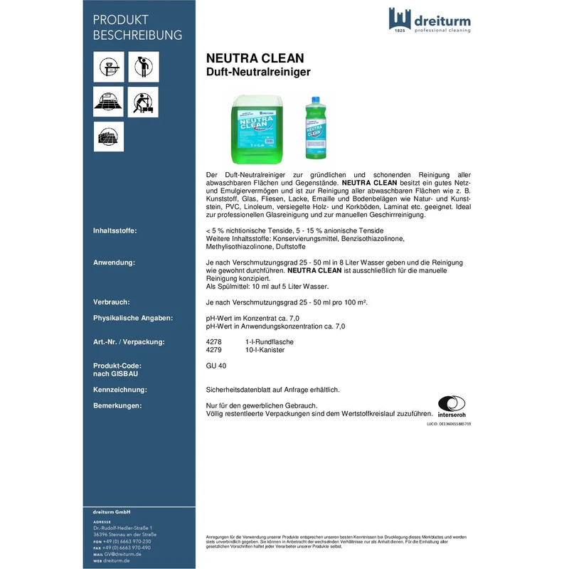 Dreiturm Neutra Clean Neutralreiniger