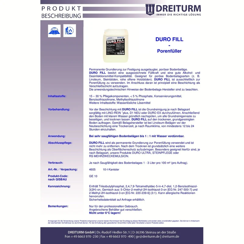 Dreiturm Duro Fill 10L Boden Porenfüller