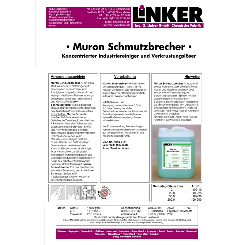Linker Muron Schmutzbrecher 10L Industriereiniger