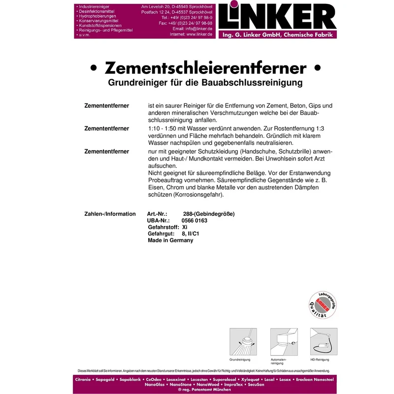 Zementschleierentferner 10L von Linker