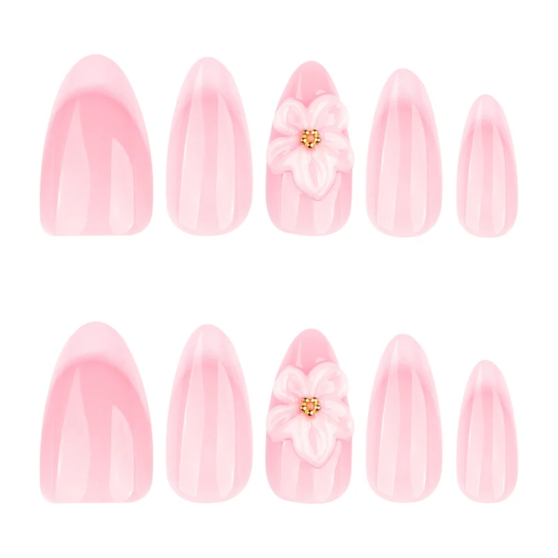 Kunstvolle Acryl-Nägel mit eleganten Blumendesigns Karnz