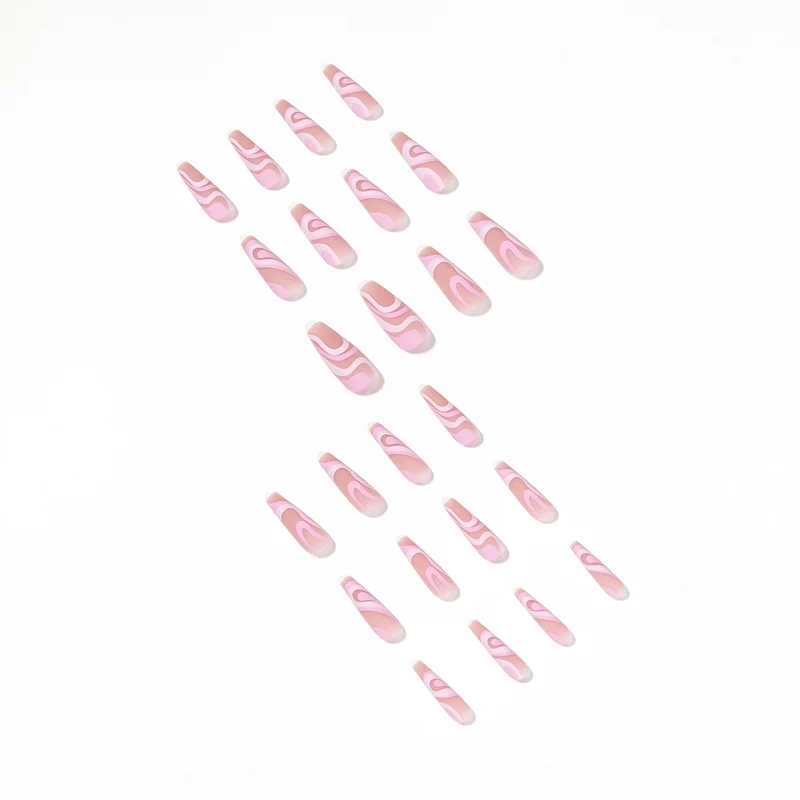 Künstliche Nagelverlängerungen mit eleganter Wellen-Design Karnz
