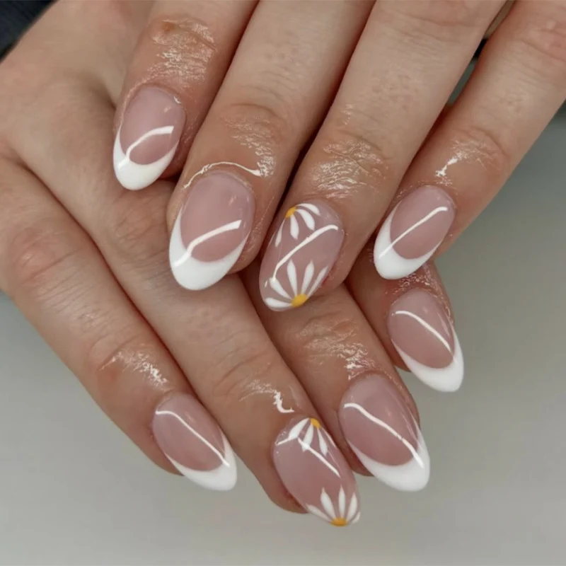 Künstliche Nagelkunst mit verspielten Punkten und Schleifen Karnz
