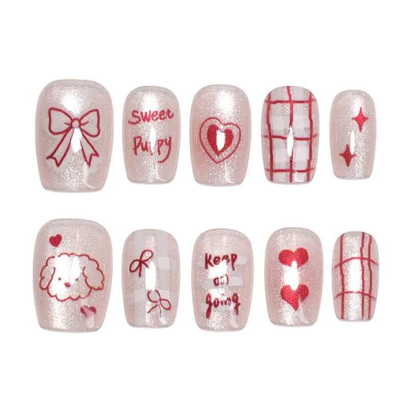 Künstliche Nagelkunst mit niedlichen Motiven Karnz