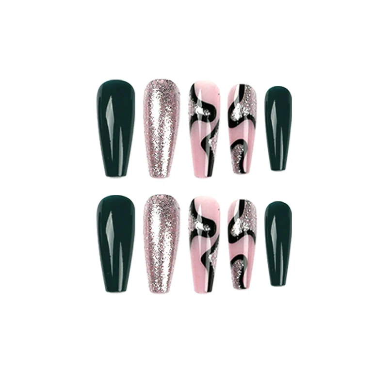 Künstliche Nagelkunst mit eleganten Glitzer- und Farbverlaufseffekten Karnz