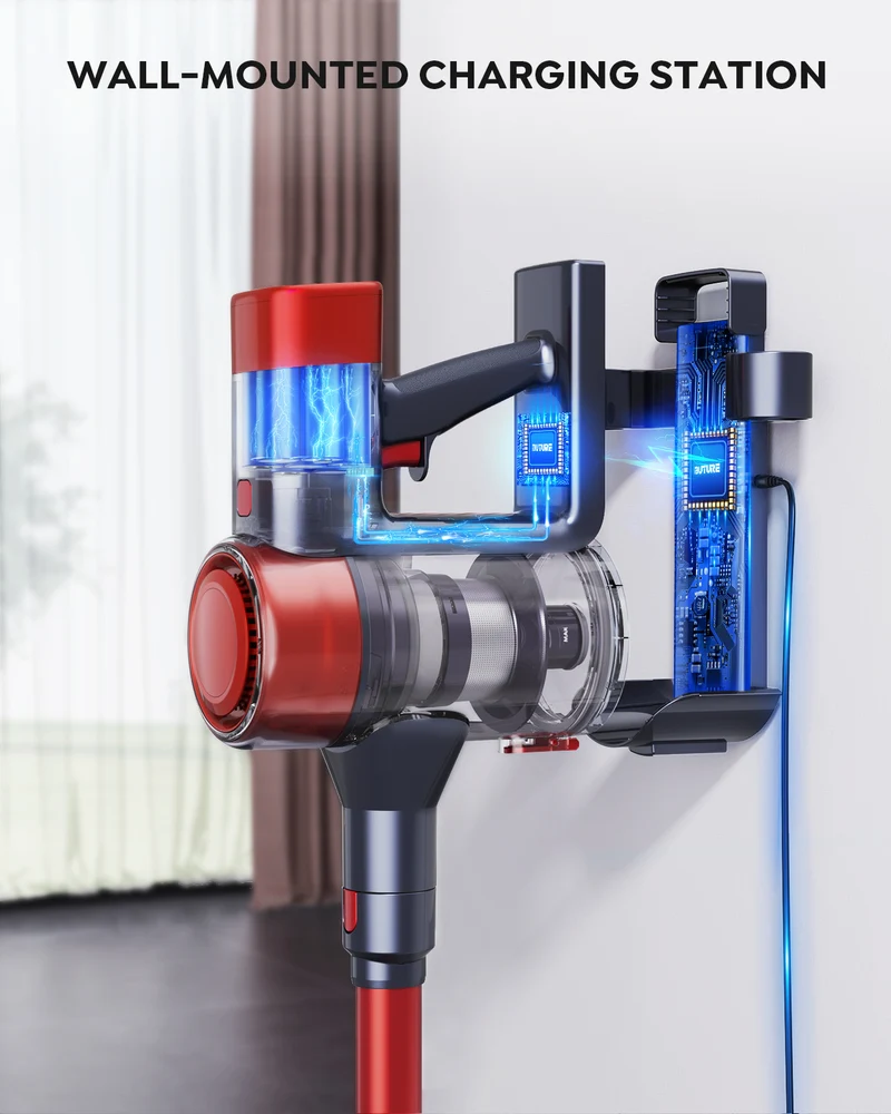 Vacuum Bundle: Buture VC50 Red Vacuum + 2 Batteries + 10 HEPA Filters