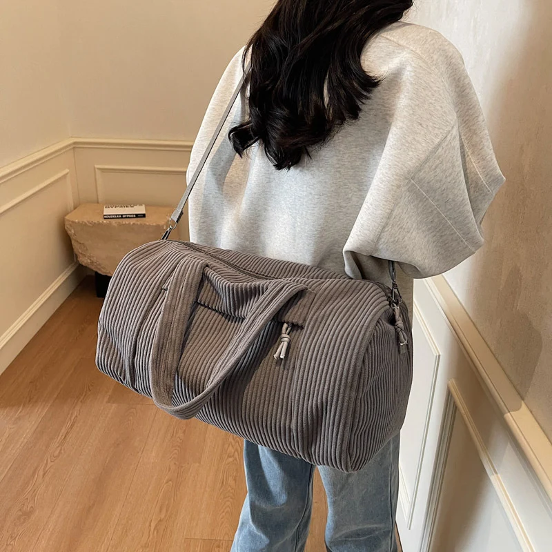 Texturierte Corduroy Reise-Duffel-Tasche Karnz
