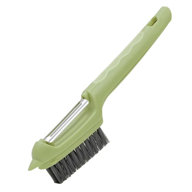 Multi-Function Y-Shaped Vegetable Peeler with Integrated Brush and Stem Remover
