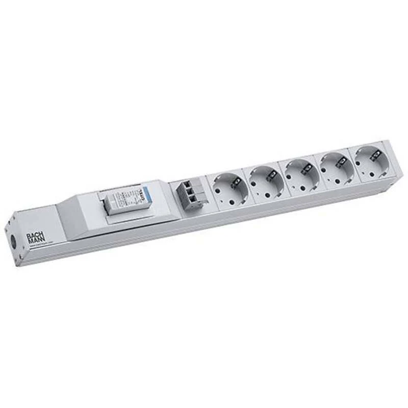 B-Ware Bachmann Steckdosenleiste Mehrfachsteckdose 19 Zoll grau Schutzkontakt 2 m 5fach