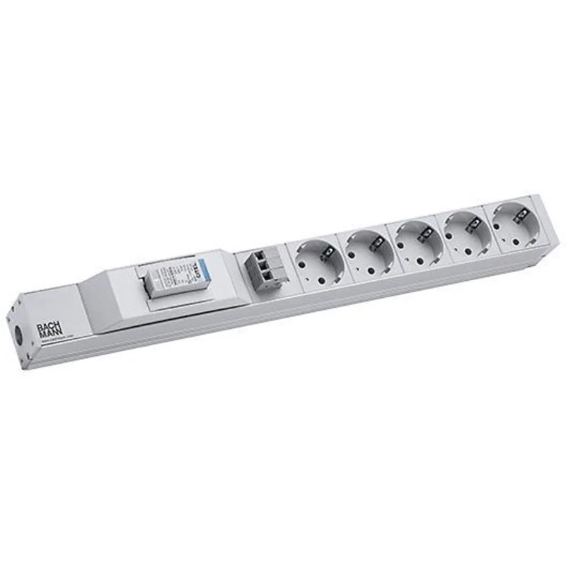 B-Ware Bachmann Steckdosenleiste Mehrfachsteckdose 19 Zoll grau Schutzkontakt 2 m 5fach